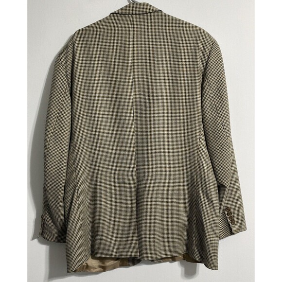 Chaps Ralph Lauren Wool Silk Sport Coat Mens 42R Houndstooth Blazer Suit Jacket - Picture 2 of 16
